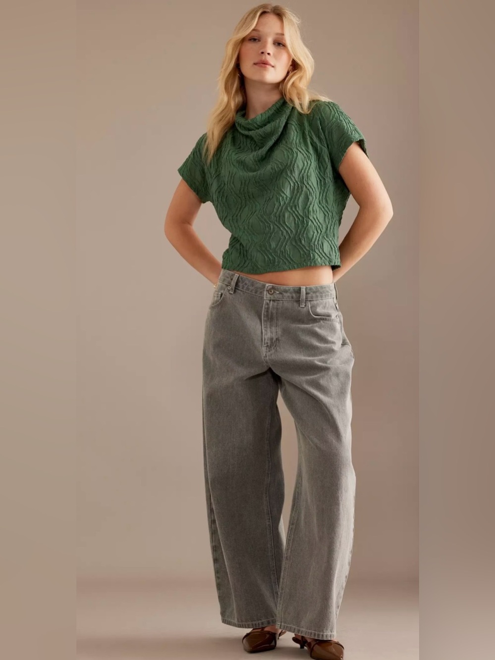 Anthropologie Textured Funnel-Neck Top - Picture 1 of 5